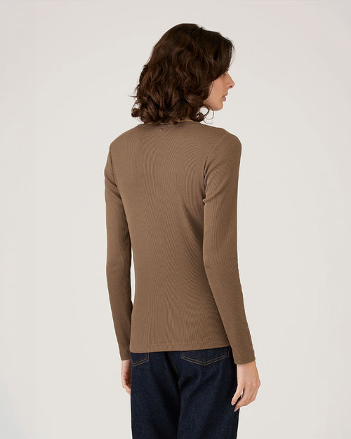 RIB HENLEY / DARK CEDAR