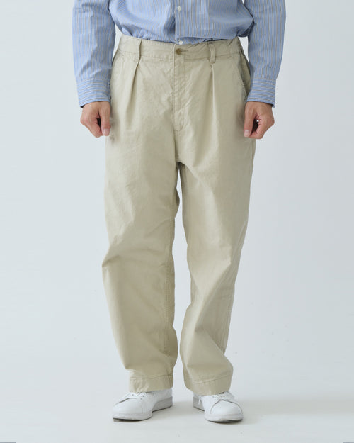SINGLE PLEAT BAGGY PANTS / BEIGE