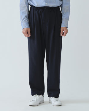 SINGLE PLEAT WIDE EASY PANTS / NAVY