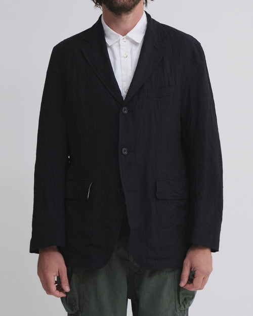 THREE BUTTON TAILORED JACKET / NAVY