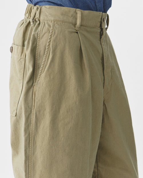 SINGLE PLEATED WIDE PANTS / BEIGE