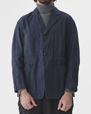 BACK SATIN COVERALL JACKET / NAVY