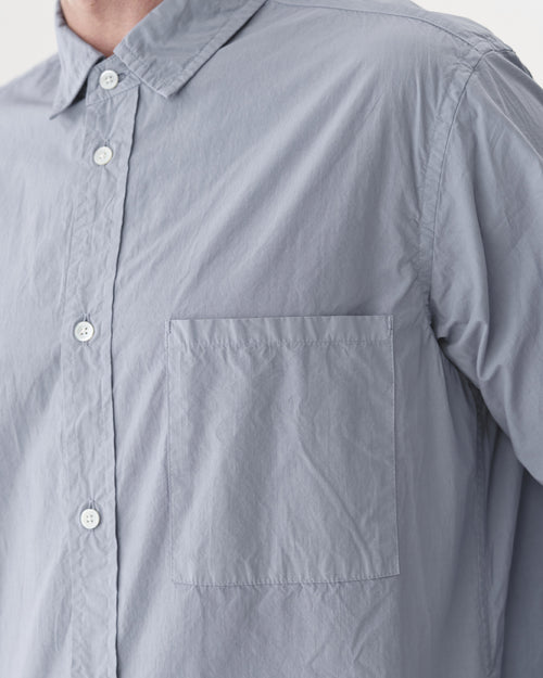 REGULAR COTTON COLLAR SHIRT / SAXE BLUE