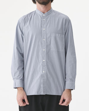 STANDARD COLLAR LONG SHIRT / SAXE BLUE