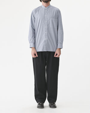 STANDARD COLLAR LONG SHIRT / SAXE BLUE