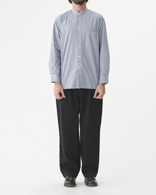 STANDARD COLLAR LONG SHIRT / SAXE BLUE