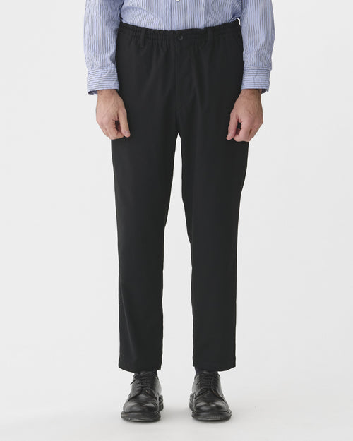 TAPERED TWILL EASY PANTS / BLACK