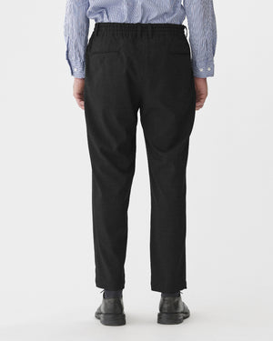 TAPERED TWILL EASY PANTS / BLACK