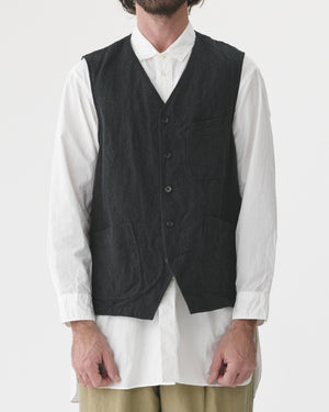 HERRINGBONE TUMBLER VEST / CHARCOAL