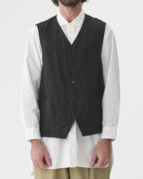 HERRINGBONE TUMBLER VEST / CHARCOAL