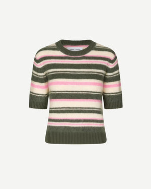 JEANNE SHORT SLEEVES SWEATER 14945 / FOREST NIGHT STRIPE