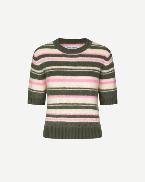 JEANNE SHORT SLEEVES SWEATER 14945 / FOREST NIGHT STRIPE