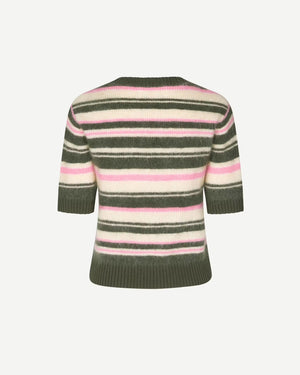 JEANNE SHORT SLEEVES SWEATER 14945 / FOREST NIGHT STRIPE