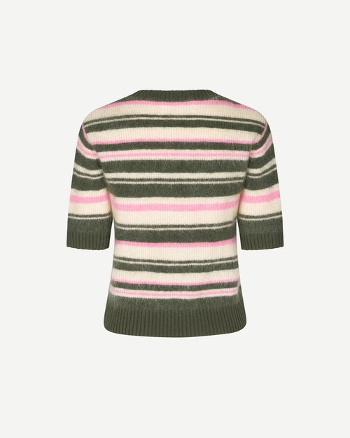 JEANNE SHORT SLEEVES SWEATER 14945 / FOREST NIGHT STRIPE