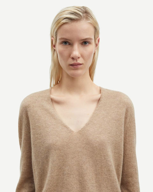 SALOREA V-NECK SWEATER 15336 / KHAKI MELANGE