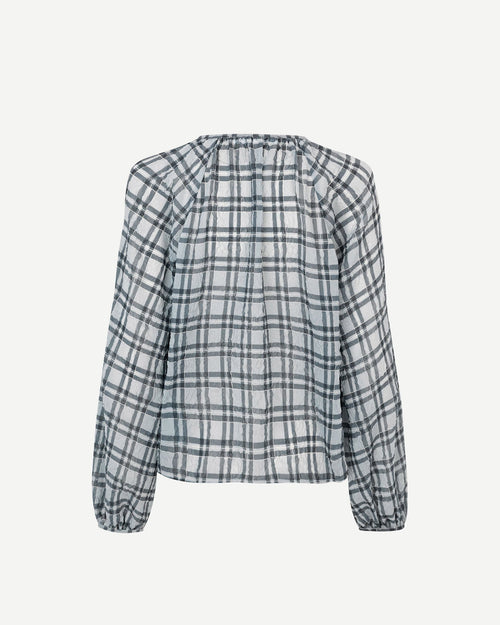 SAVIRA BLOUSE 15462 / BLUE IRON CHECK