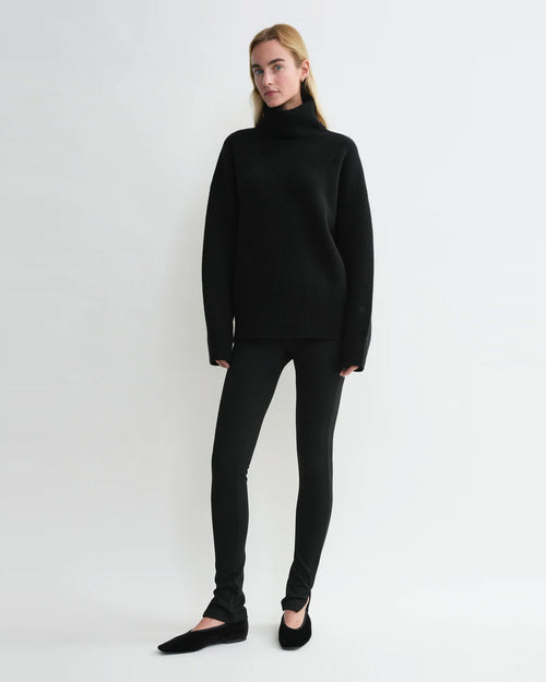 SIDE ZIP LEGGINGS / BLACK