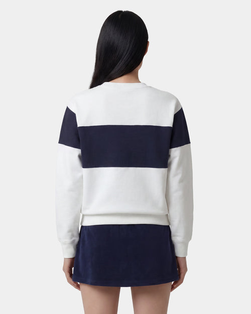 SIGNATURE LOGO BLOCK CREWNECK / WHITE/DARK NAVY