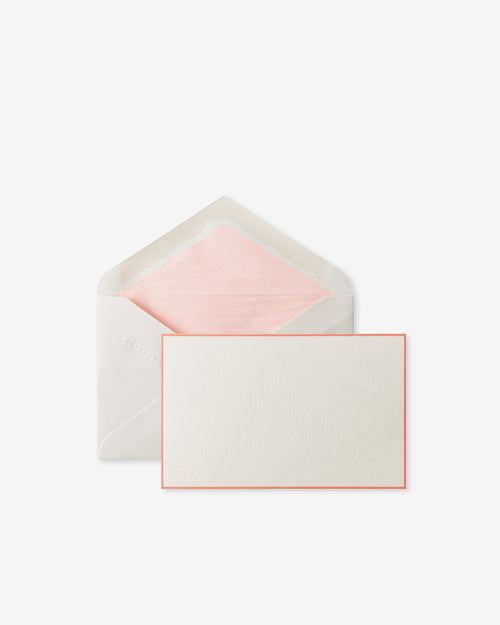 BORDERED CORRESPONDENCE CARDS / CORAL