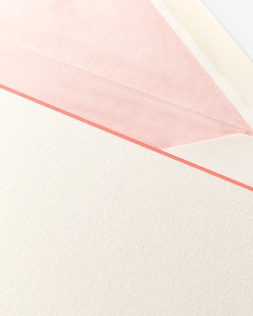 BORDERED CORRESPONDENCE CARDS / CORAL