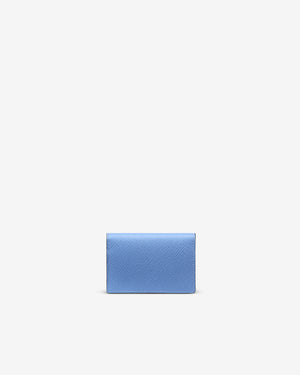 PANAMA FOLDED CARD CASE WITH SNAP CLOSURE / NILE BLUE