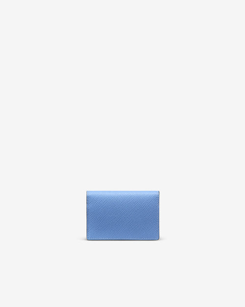 PANAMA FOLDED CARD CASE WITH SNAP CLOSURE / NILE BLUE