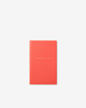 LIVE LOVE LAUGH PANAMA POCKET NOTEBOOK / CORAL