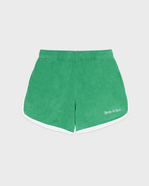 ITALIC LOGO TERRY SHORTS / VERDE WHITE