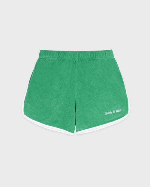 ITALIC LOGO TERRY SHORTS / VERDE WHITE