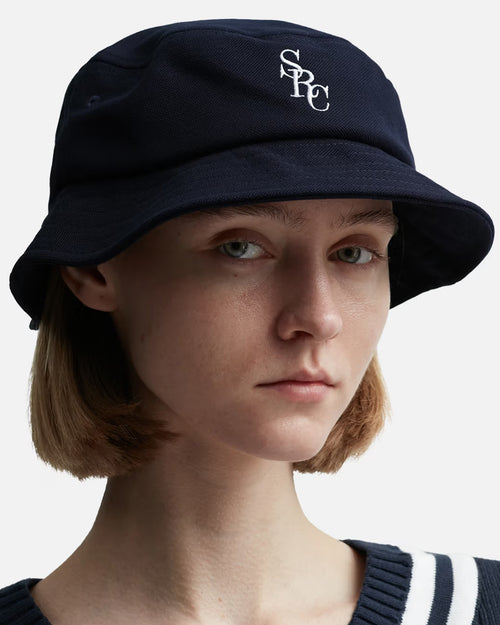 SRC PIQUE BUCKET HAT / NAVY WHITE