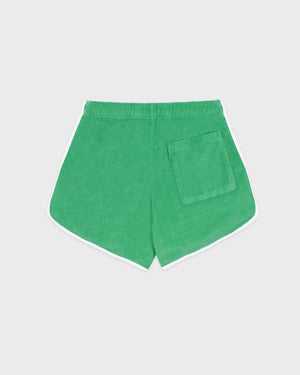 ITALIC LOGO TERRY SHORTS / VERDE WHITE