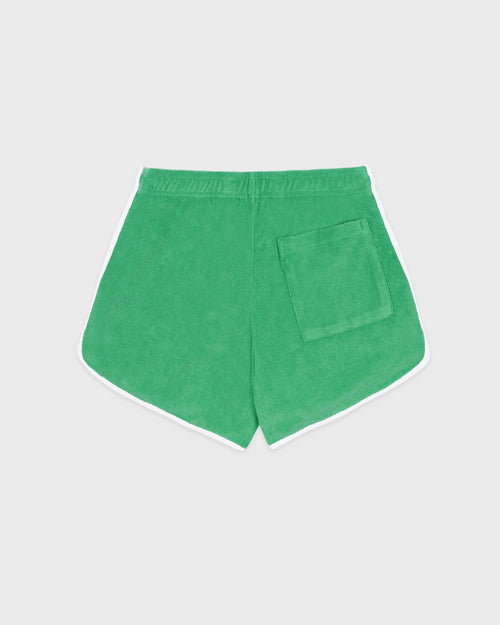 ITALIC LOGO TERRY SHORTS / VERDE WHITE