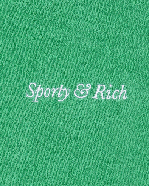 ITALIC LOGO TERRY SHORTS / VERDE WHITE