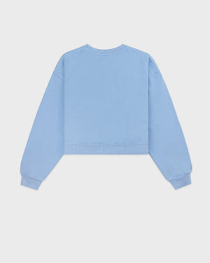 WELLNESS STUDIO CROPPED CREWNECK / SKY BLUE WHITE