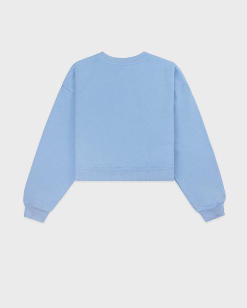 WELLNESS STUDIO CROPPED CREWNECK / SKY BLUE WHITE