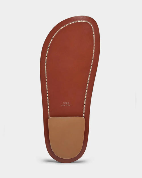 STUDDED LEATHER SLIDES / SIENNA