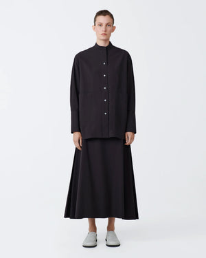 LAWSON PLEATED SKIRT / BLACK GRAPE