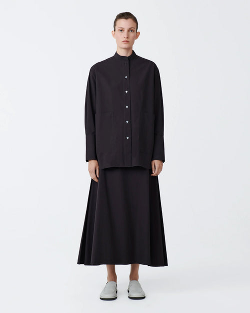 LAWSON PLEATED SKIRT / BLACK GRAPE