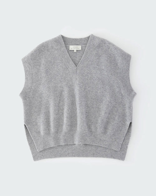 POROS V-NECK VEST / GREY MELANGE