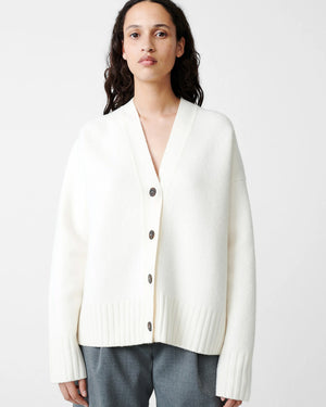 SAKE WOOL CARDIGAN / PARCHMENT