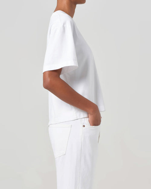 SULMA DROP SHOULDER TEE / WHITE