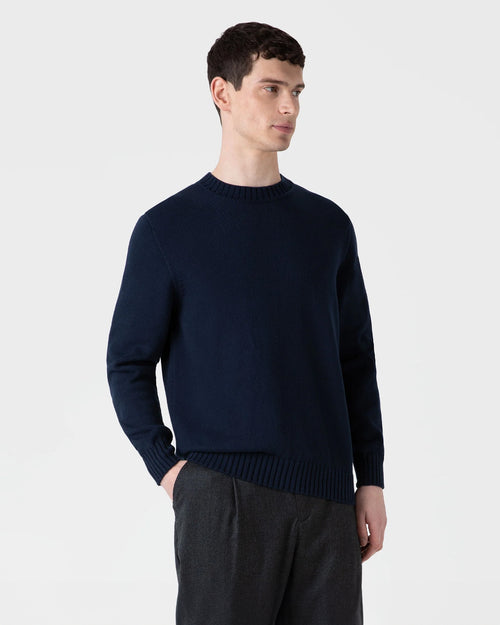 Cotton crew neck jumper sale