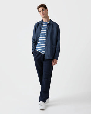 DRAWSTRING TROUSER / BLUE MELANGE