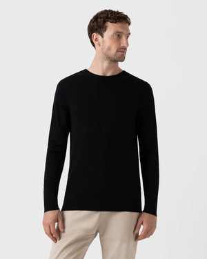 EXTRA FINE MERINO CREW NECK / BLACK