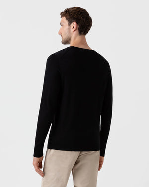 EXTRA FINE MERINO CREW NECK / BLACK