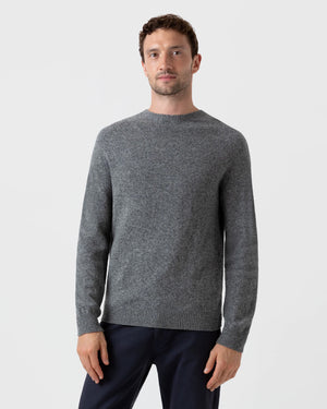 LAMBSWOOL CREW NECK JUMPER / MID GREY MELANGE