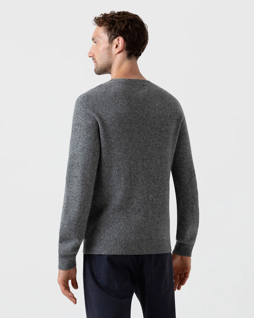 LAMBSWOOL CREW NECK JUMPER / MID GREY MELANGE