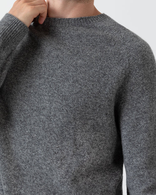 LAMBSWOOL CREW NECK JUMPER / MID GREY MELANGE