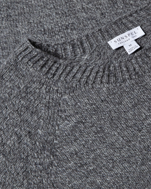 LAMBSWOOL CREW NECK JUMPER / MID GREY MELANGE