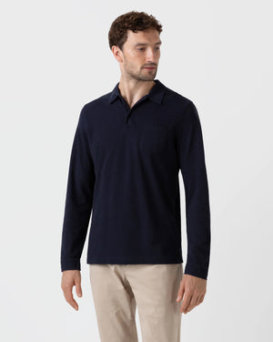 LONG SLEEVE RIVIERA POLO SHIRT / NAVY